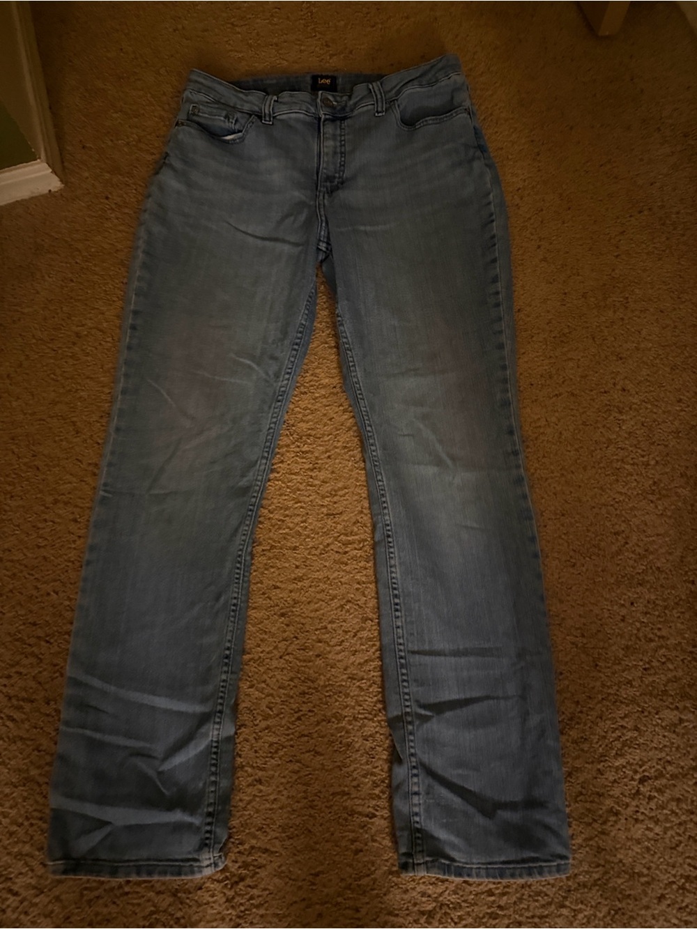 Lee Women's Straight Leg Jeans in Light Blue Denim